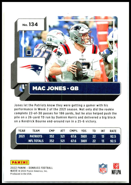 2022 Donruss Yellow Press Proof #134 Mac Jones New England Patriots