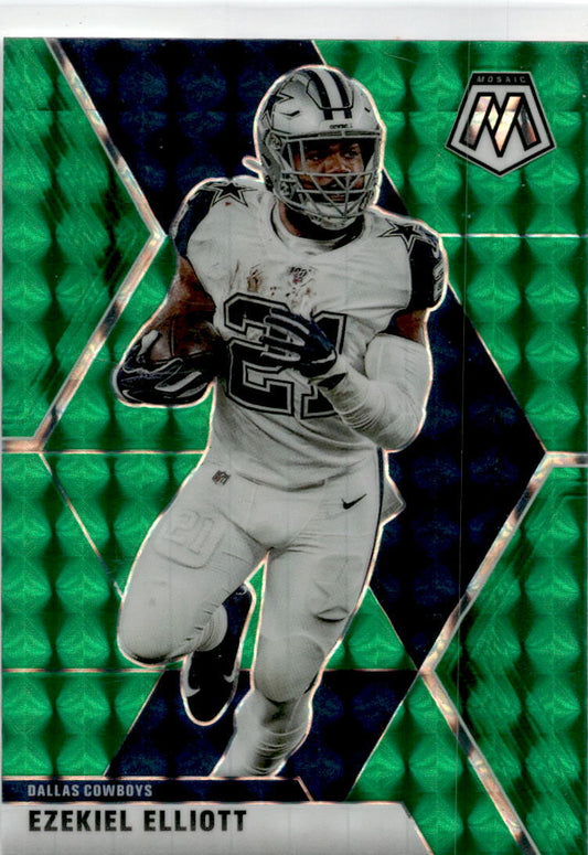 2020 Panini Mosaic Green Prizm #60 Ezekiel Elliott Dallas Cowboys
