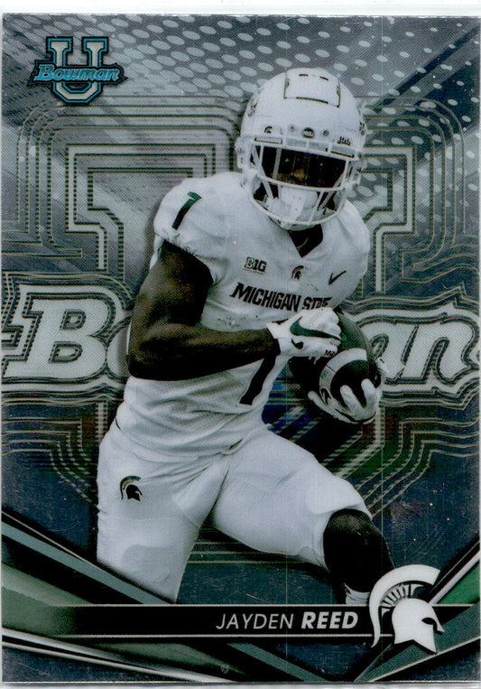 2022-23 Bowman's Best University #70 Jayden Reed Green Bay Packers / Spartans