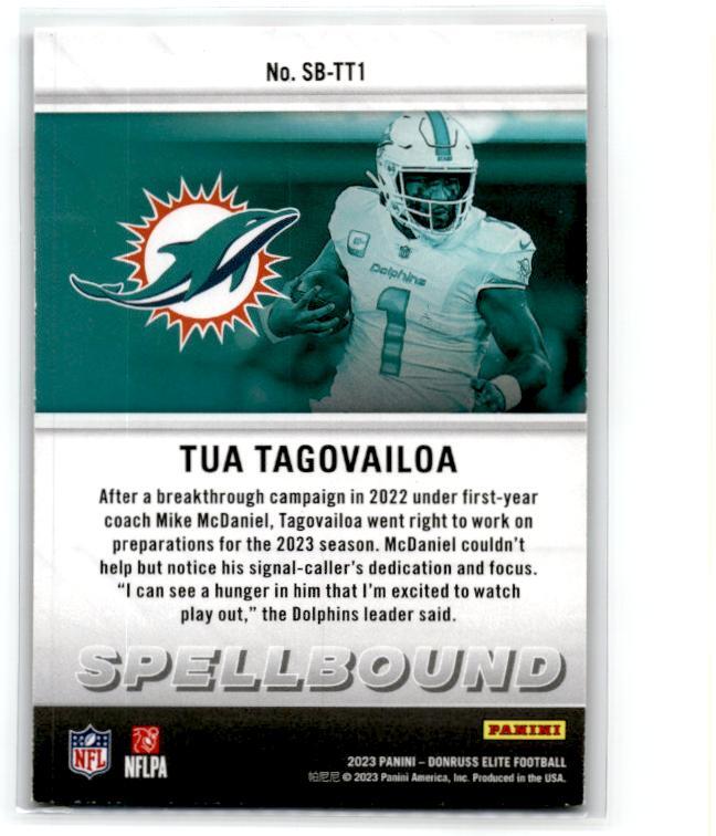 2023 Donruss Elite Spellbound Pink #SB-TT1 Tua Tagovailoa Miami Dolphins