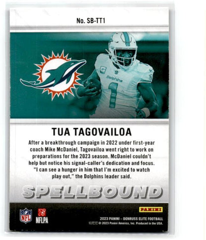 2023 Donruss Elite Spellbound Pink #SB-TT1 Tua Tagovailoa Miami Dolphins