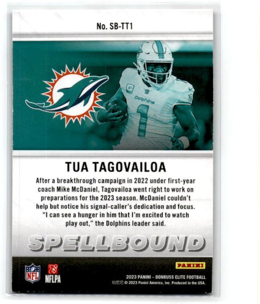 2023 Donruss Elite Spellbound Pink #SB-TT1 Tua Tagovailoa Miami Dolphins
