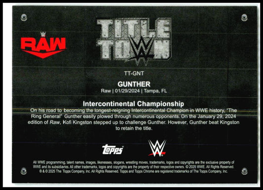 2025 Topps Chrome WWE Title Town #TT-GNT Gunther