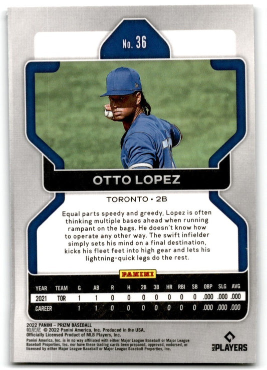 2022 Panini Prizm Otto Lopez Rookie Toronto Blue Jays #36