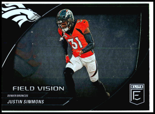 2024 Donruss Elite Field Vision Green #10 Justin Simmons Denver Broncos