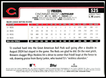 2025 Topps #525 TJ Friedl Cincinnati Reds