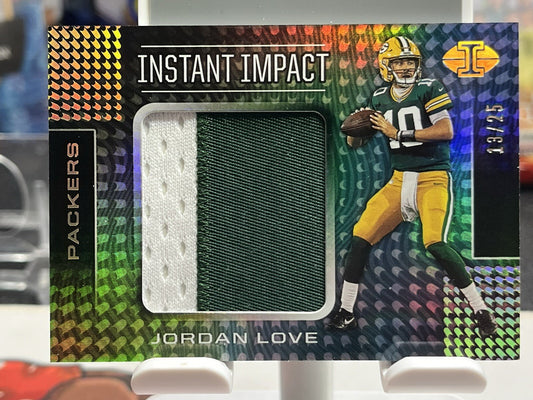 2020 Illusions Jordan Love Instant Impact 2 Color Patch /25 Green Bay Packers