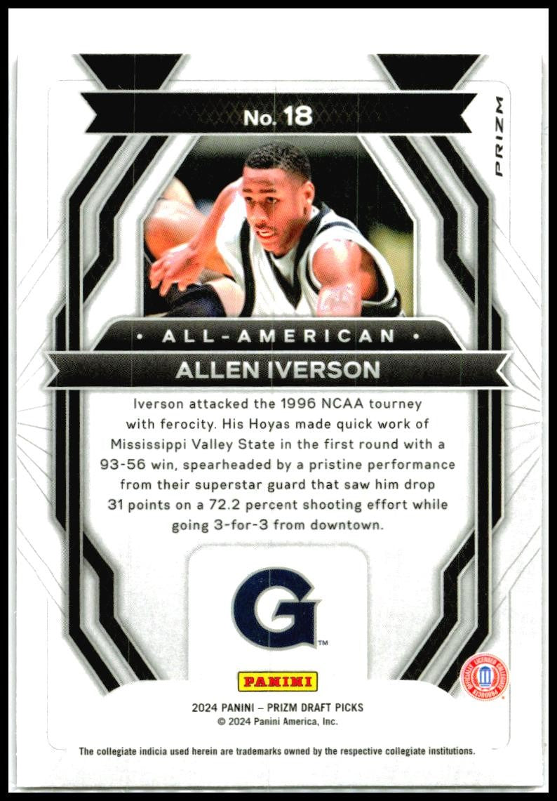 2024 Panini Prizm Draft Picks All-American Prizms Red Ice #18 Allen Iverson