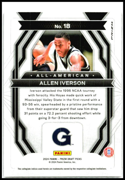 2024 Panini Prizm Draft Picks All-American Prizms Red Ice #18 Allen Iverson
