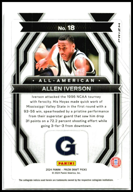 2024 Panini Prizm Draft Picks All-American Prizms Red Ice #18 Allen Iverson