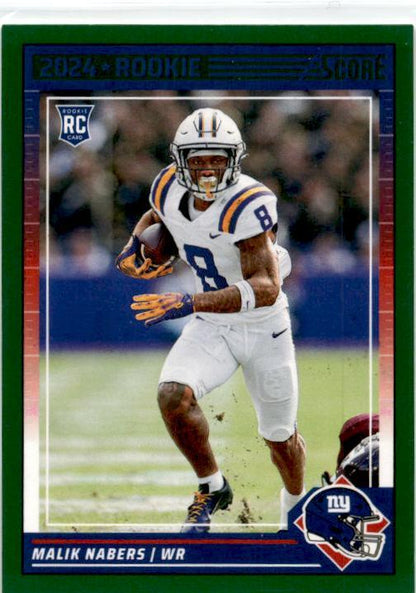 2024 Score Green #306 Malik Nabers Rookie New York Giants