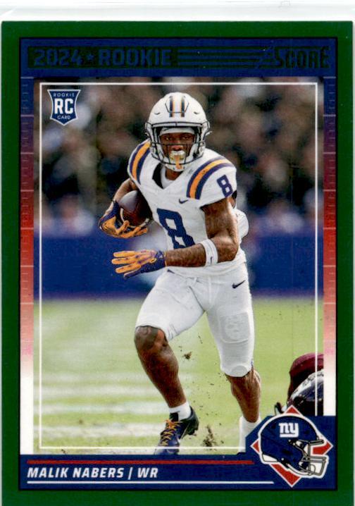 2024 Score Green #306 Malik Nabers Rookie New York Giants