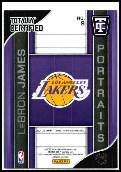 2024-25 Panini Totally Certified Portraits #9 LeBron James Los Angeles Lakers