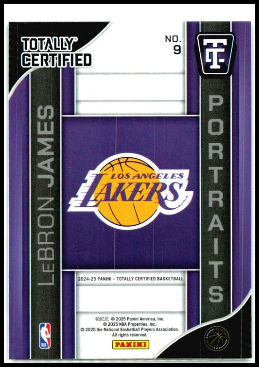 2024-25 Panini Totally Certified Portraits #9 LeBron James Los Angeles Lakers