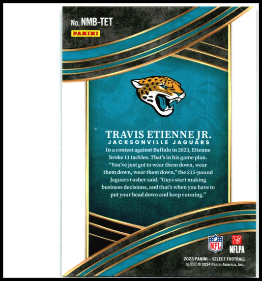 2023 Panini Select Numbers #NMB-TET Travis Etienne Jr. Jacksonville Jaguars