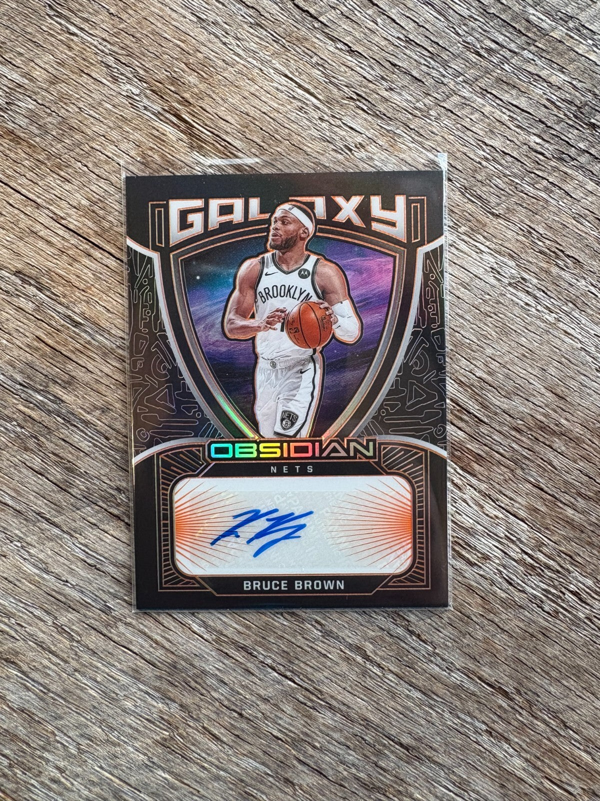 2020-21 Obsidian Galaxy Orange Bruce Brown Auto #/50 Brooklyn Nets