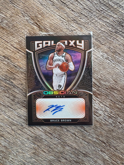 2020-21 Obsidian Galaxy Orange Bruce Brown Auto #/50 Brooklyn Nets