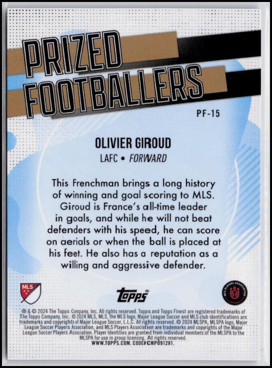 2024 Finest MLS #PF-15 Olivier Giroud Prized Footballers