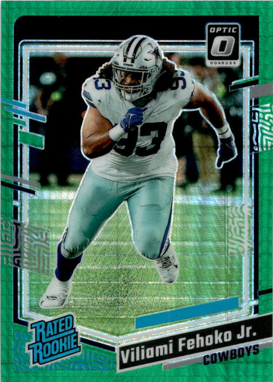 2023 Donruss Optic Green Hyper #229 Viliami Fehoko Jr. Dallas Cowboys
