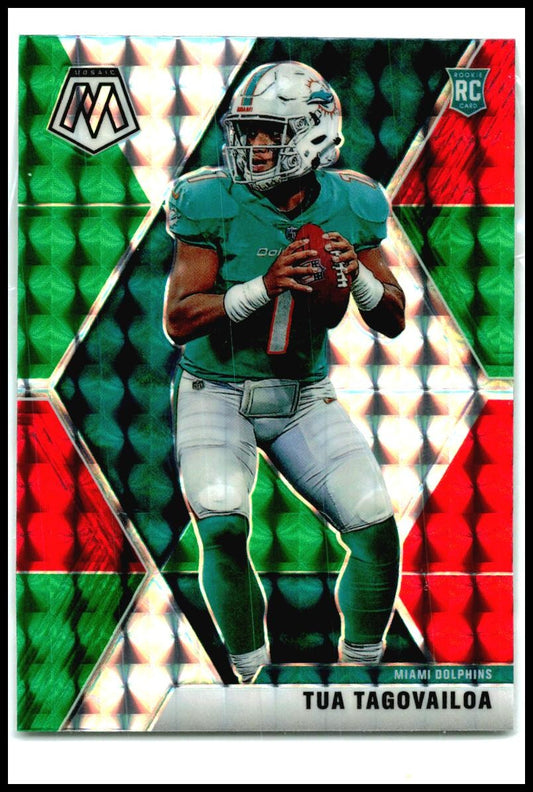 2020 Panini Mosaic Choice Prizm Red and Green #203 Tua Tagovailoa Rookie Miami