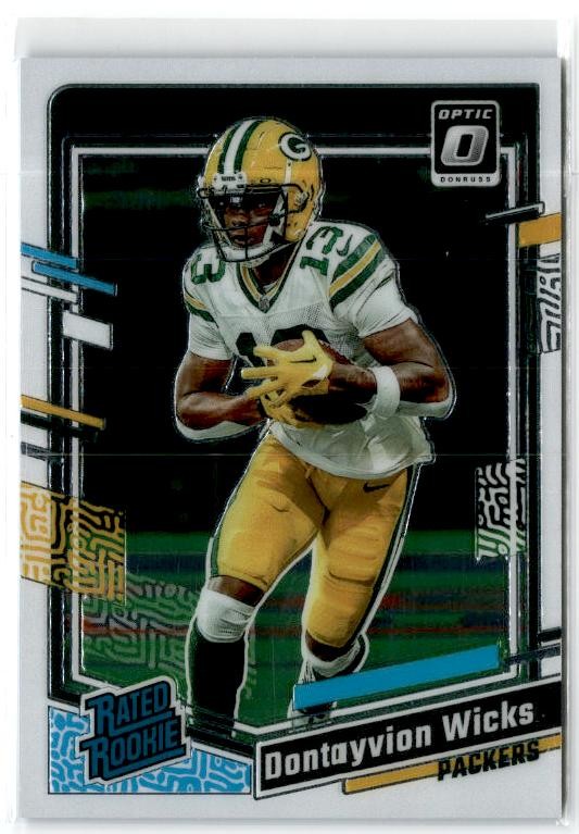 2023 Donruss Optic #249 Dontayvion Wicks Rookie Green Bay Packers