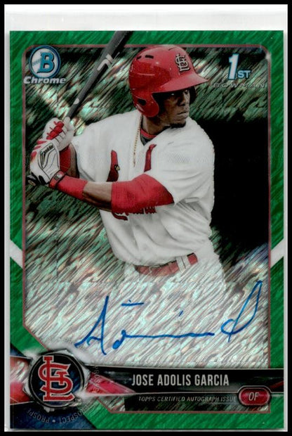 2018 Bowman Chrome Prospect Auto Green #CPA-BW Jose Adolis Garcia Auto St. Louis