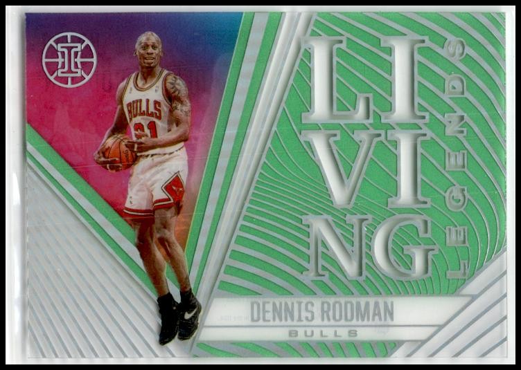 2020-21 Panini Illusions Living Legends Emerald #10 Dennis Rodman Chicago Bulls
