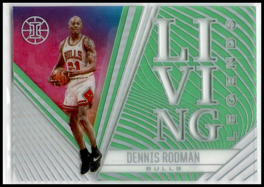 2020-21 Panini Illusions Living Legends Emerald #10 Dennis Rodman Chicago Bulls