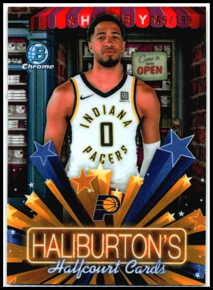 2025-26 Bowman Halfcourt Cards #HS-6 Tyrese Haliburton Pacers