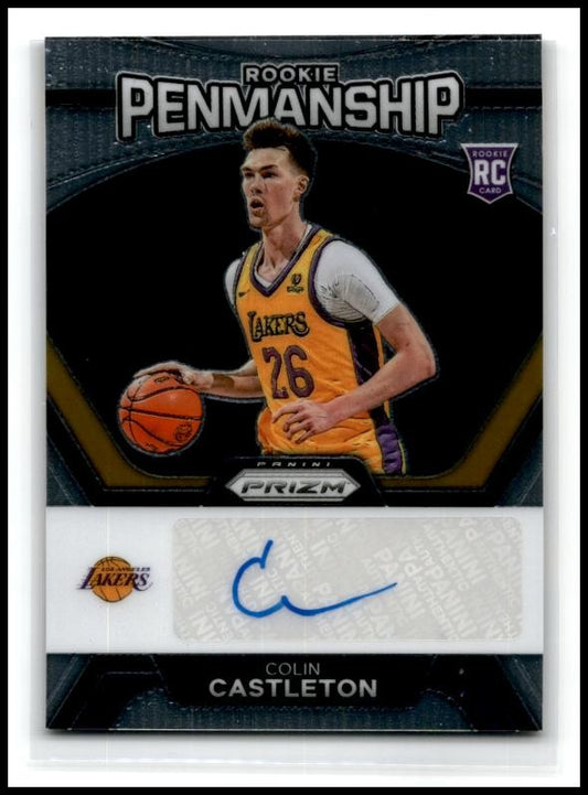 2023-24 Panini Prizm Rookie Penmanship #RP-CTL Colin Castleton Auto Lakers