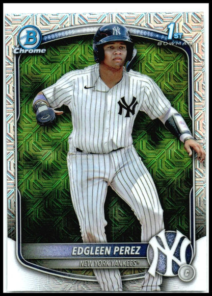 2025 Bowman Chrome Prospects Mojo Refractor #BCP-80 Edgleen Perez Yankees