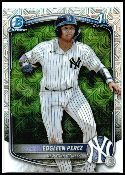 2025 Bowman Chrome Prospects Mojo Refractor #BCP-80 Edgleen Perez Yankees