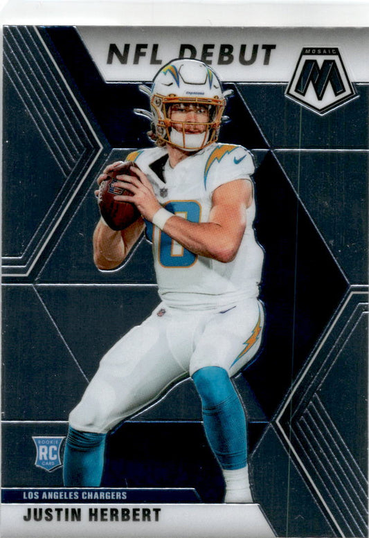 2020 Panini Mosaic NFL Debut #263 Justin Herbert RC Los Angeles Chargers