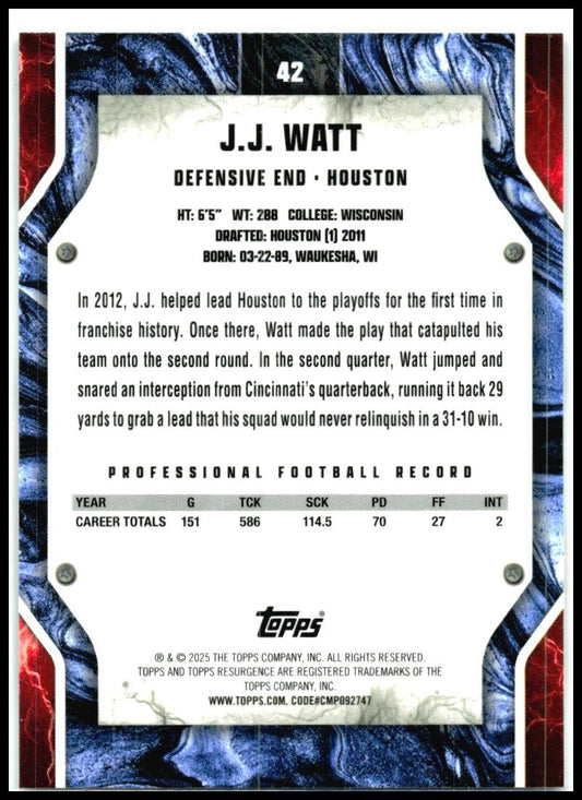 2024 Topps Resurgence #42 J.J. Watt Houston Texans