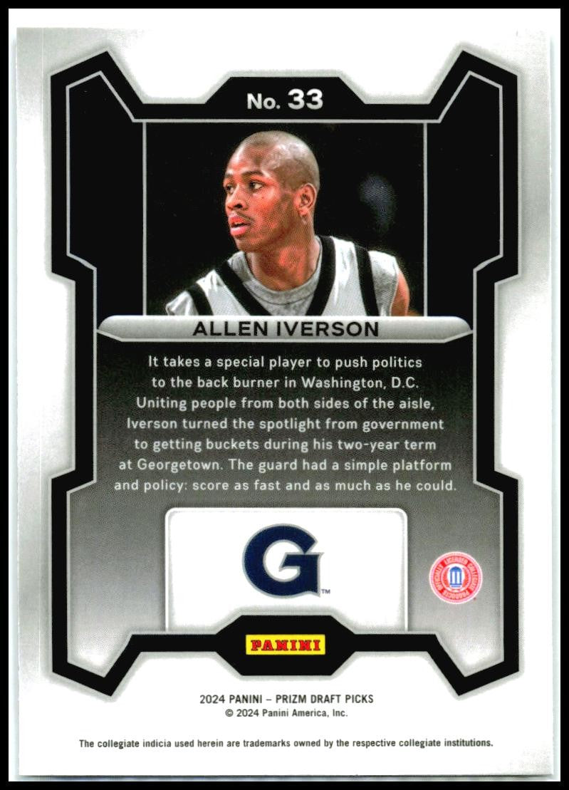 2024 Panini Prizm Draft Picks #33 Allen Iverson Georgetown Hoyas