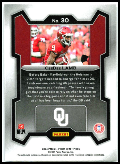 2024 Panini Prizm Draft Picks #30 Ceedee Lamb Oklahoma Sooners