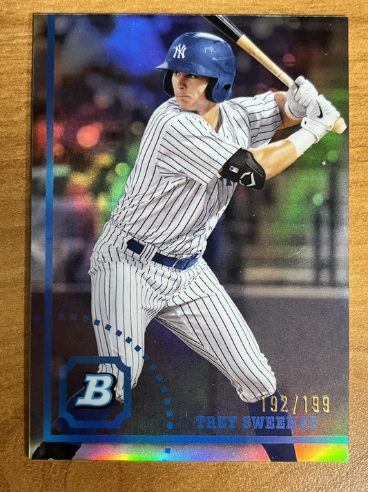 2022 Bowman Heritage Chrome Prospects Refractor #BHPC-130 Trey Sweeney Yankees