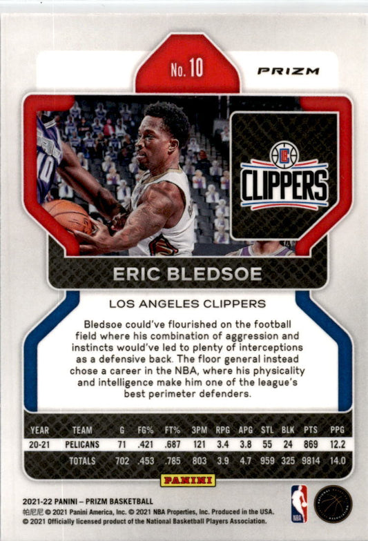 2021-22 Panini Prizm Red White and Blue #10 Eric Bledsoe Los Angeles Clippers
