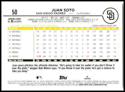 2024 Topps #50 Juan Soto San Diego Padres