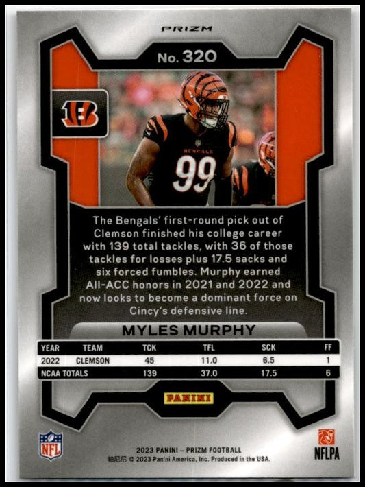 2023 Panini Prizm Red White and Blue #320 Myles Murphy Cincinnati Bengals