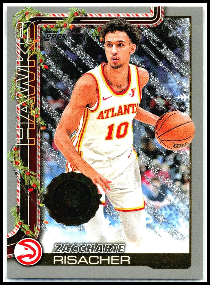 2025-26 Topps Holiday Glitter Holiday #H49 Zaccharie Risacher Atlanta Hawks