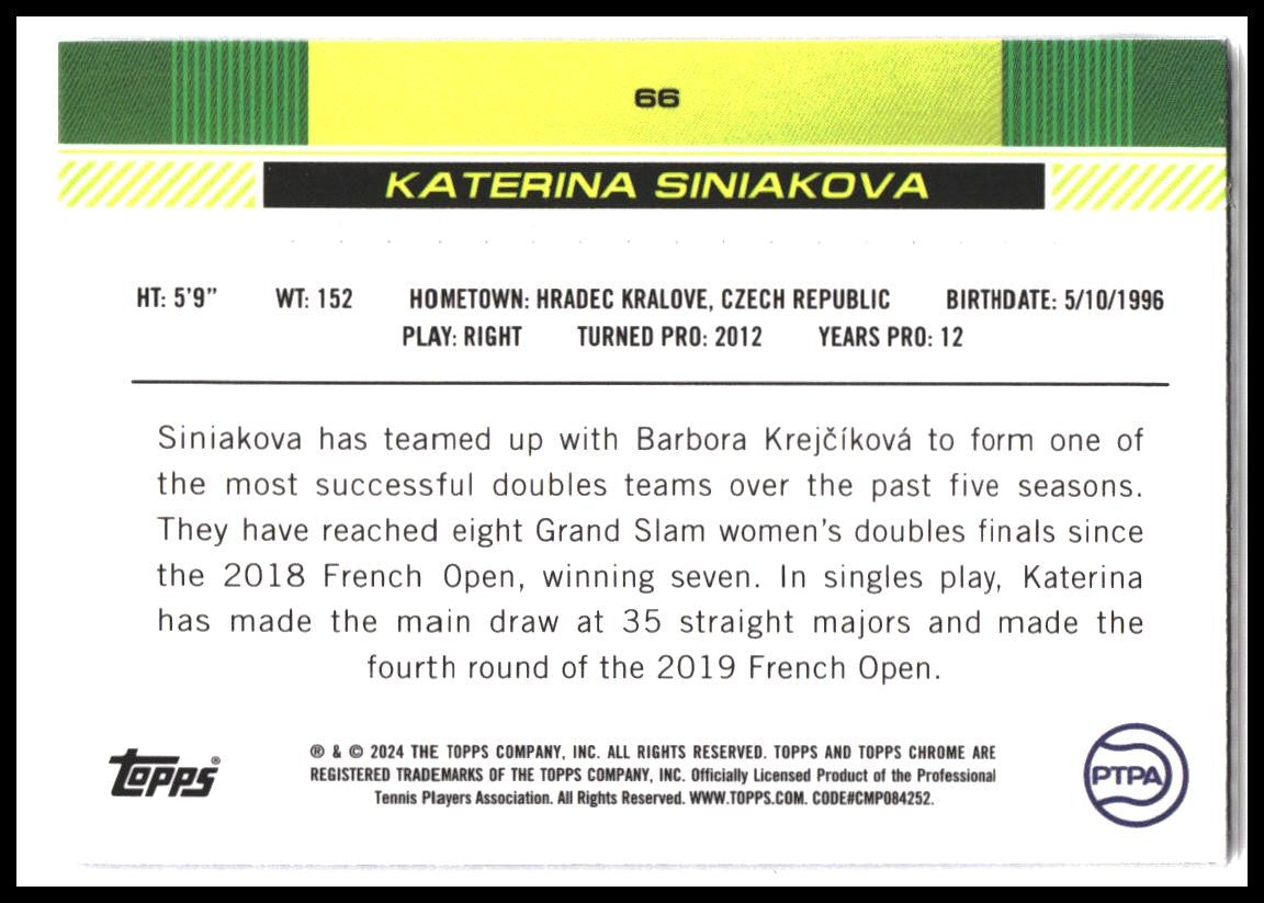 2024 Topps Chrome #66 Katerina Siniakova Prism Refractor