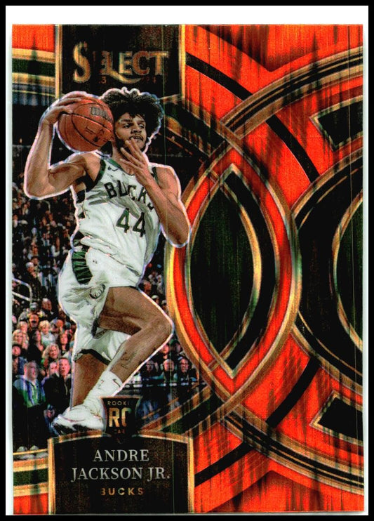 2023-24 Panini Select Orange Flash Prizms #134 Andre Jackson Jr. Rookie Bucks