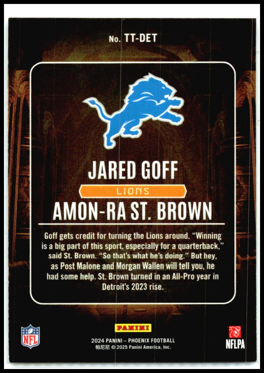 2024 Phoenix Treasured Tandems #TT-DET Amon-Ra St. Brown / Jared Goff Lions