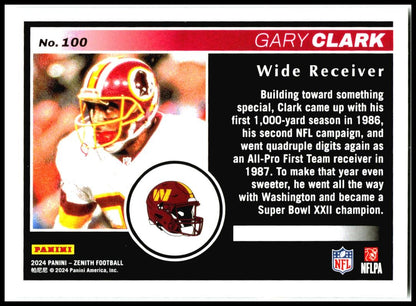 2024 Panini Zenith Retail #100 Gary Clark Washington Redskins