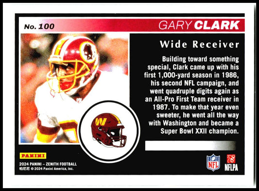 2024 Panini Zenith Retail #100 Gary Clark Washington Redskins