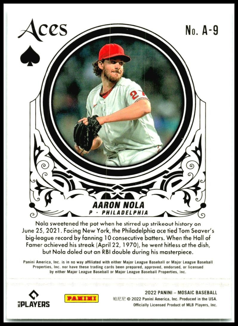 2022 Panini Mosaic Aces #A-9 Aaron Nola Philadelphia Phillies