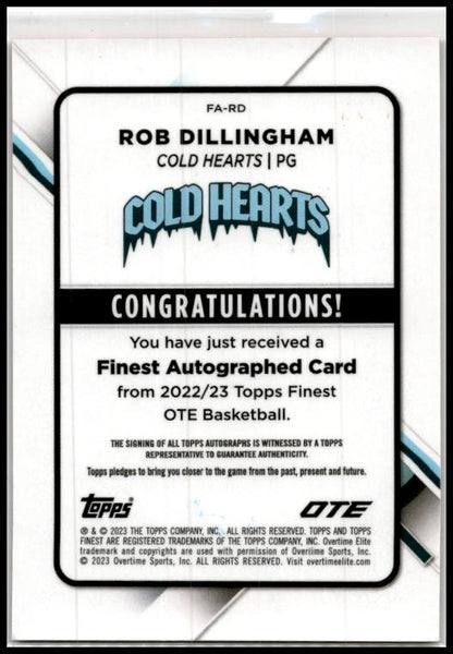 2023 Topps Finest OTE Orange Wave Auto /25 #FA-RD Rob Dillingham Timberwolves