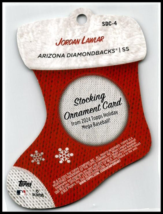 2024 Topps Holiday Stocking Die Cut Ornaments #SDC-4 Jordan Lawlar Arizona