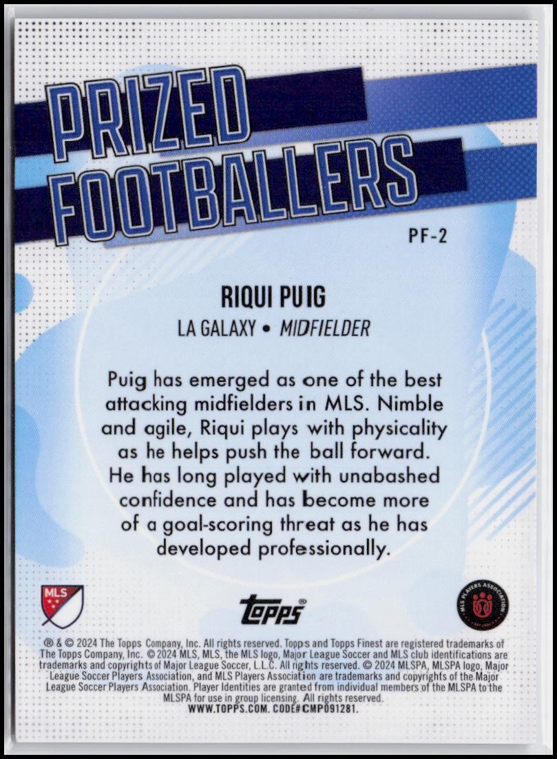 2024 Finest MLS #PF-2 Riqui Puig Prized Footballers